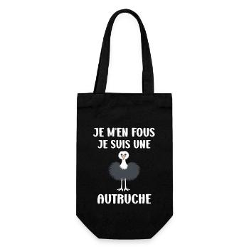 Humour autruche - Sac à bouteille - noir - Devant