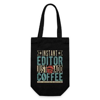 Instant Editor Fügen Sie einfach Kaffee hinzu - Geschenkbeutel für Flaschen - Schwarz - Vorne