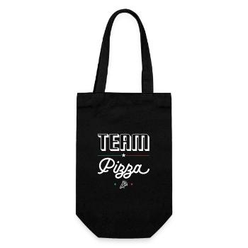 Team Pizza - Für Pizza-Fans und Pizzaiolos - Geschenkbeutel für Flaschen - Schwarz - Vorne