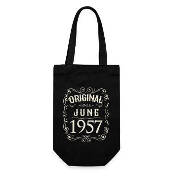 Vintage - Original since Juni 1957 Geburtstag - Geschenkbeutel für Flaschen - Schwarz - Vorne