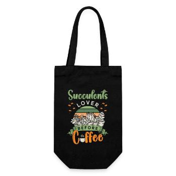 Succulents Lover Before Potted Plant Coffee Lover - Gift Bag for Bottles - black - Front