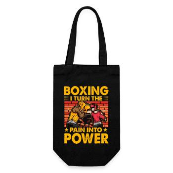 Boxe : Je transforme la douleur en puissance - Sac à bouteille - noir - Devant