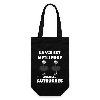 Citation autruche - Sac à bouteille - noir - Devant