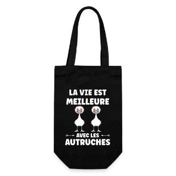 Citation autruche - Sac à bouteille - noir - Devant