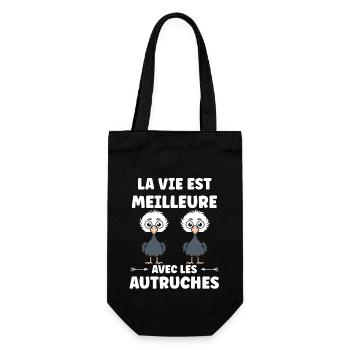 Citation autruche - Sac à bouteille - noir - Devant