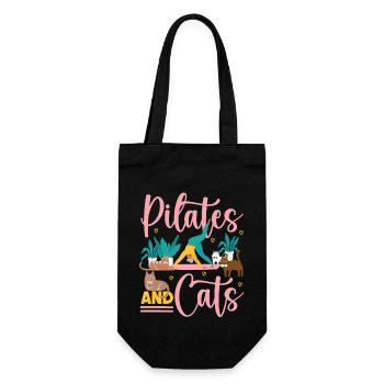 Pilates Instructor Teacher Cat - Geschenkbeutel für Flaschen - Schwarz - Vorne