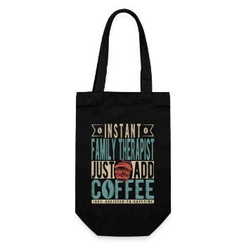 Instant-Familientherapeut einfach Kaffee hinzufügen - Geschenkbeutel für Flaschen - Schwarz - Vorne