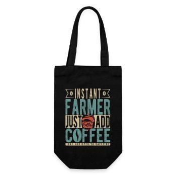 Instant Farmer Fügen Sie einfach Kaffee hinzu - Geschenkbeutel für Flaschen - Schwarz - Vorne