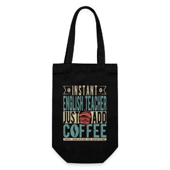 Instant-Englischlehrer Fügen Sie einfach Kaffee hinzu - Geschenkbeutel für Flaschen - Schwarz - Vorne