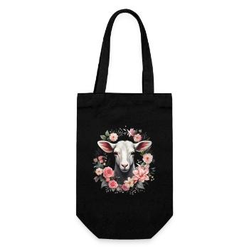 Cadeau floral de chèvre - Sac à bouteille - noir - Devant