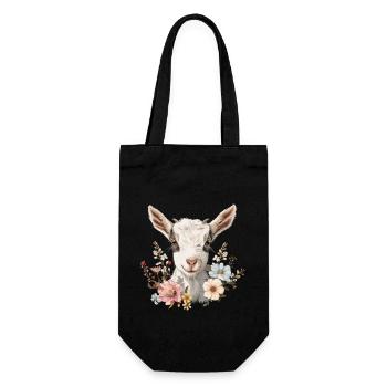 Cadeau floral de chèvre - Sac à bouteille - noir - Devant