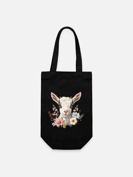 Ziege Blumen Geschenk - Geschenkbeutel für Flaschen - Schwarz