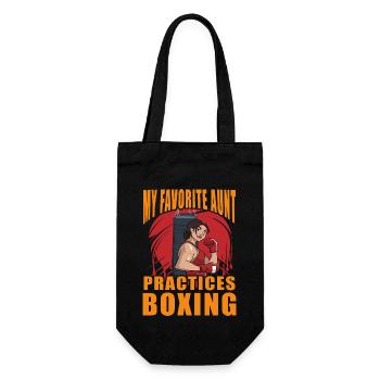 MEINE Lieblingstante trainiert Boxen - Geschenkbeutel für Flaschen - Schwarz - Vorne