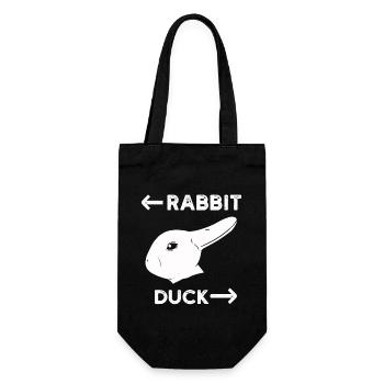 Wittgensteins Hasen-Enten-Illusion - Geschenkbeutel für Flaschen - Schwarz - Vorne