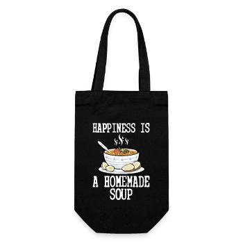 Happiness Is A Homemade Soup Meal Food Bowl - Gift Bag for Bottles - black - Front
