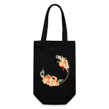 Moitié de pêche, pêches, fleurs de pêcher en couronne - Sac à bouteille - noir - Devant