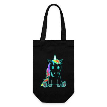 Unicorn Mythical Creature Colorful Retro Vintage 80s - Gift Bag for Bottles - black - Front