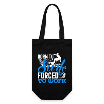 Surfing Born To Surf Forced To Work - Gift Bag for Bottles - black - Front