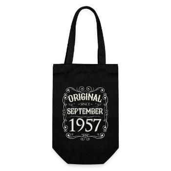 Vintage - Original since September 1957 Geburtstag - Geschenkbeutel für Flaschen - Schwarz - Vorne