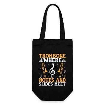 Trombonist Trombone Player Marching Band Trombone - Gift Bag for Bottles - black - Front