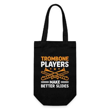 Trombonist Trombone Player Marching Band Trombone - Gift Bag for Bottles - black - Front