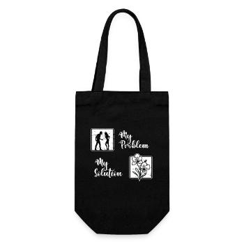 Amoureux des orchidées Mon problème Mon pictogramme Maman Papa - Sac à bouteille - noir - Devant