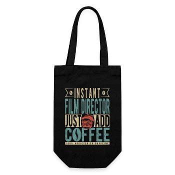 Instant Film Director Fügen Sie einfach Kaffee hinzu - Geschenkbeutel für Flaschen - Schwarz - Vorne
