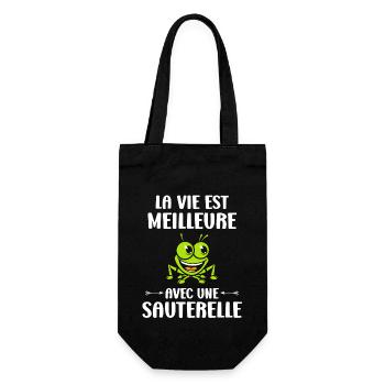 Humour sauterelle - Sac à bouteille - noir - Devant