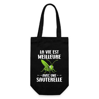 Insecte humour Sauterelle - Sac à bouteille - noir - Devant