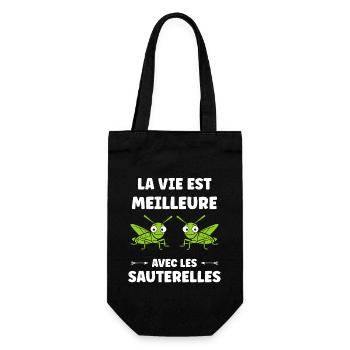 Insecte humour Sauterelle - Sac à bouteille - noir - Devant