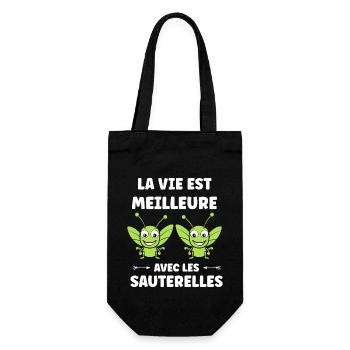 Insecte humour Sauterelle - Sac à bouteille - noir - Devant