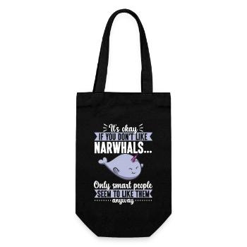 Narwhal Unicorn Whale - Gift Bag for Bottles - black - Front