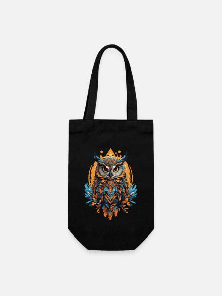 Eule Spirituelles Mandala Tier Traumfänger - Geschenkbeutel für Flaschen - Schwarz
