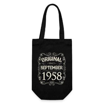 Vintage - Original since September 1958 Geburtstag - Geschenkbeutel für Flaschen - Schwarz - Vorne