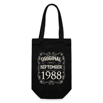 Vintage - Original since September 1988 Birthday - Gift Bag for Bottles - black - Front