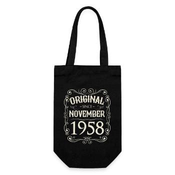 Vintage - Original since November 1958 Geburtstag - Geschenkbeutel für Flaschen - Schwarz - Vorne