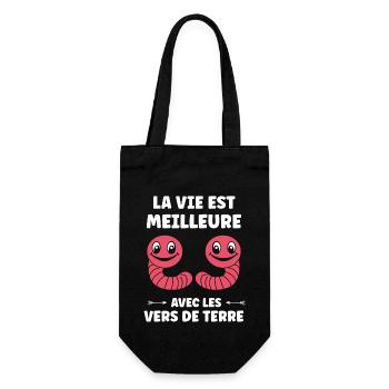 Humour ver de terre - Sac à bouteille - noir - Devant