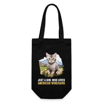 Cat Cats American Wirehair - Gift Bag for Bottles - black - Front