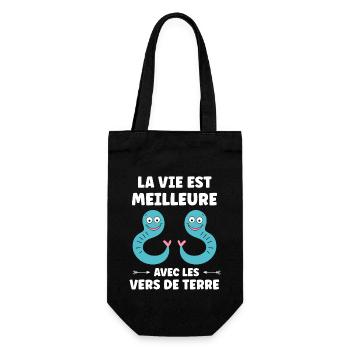 Humour ver de terre - Sac à bouteille - noir - Devant