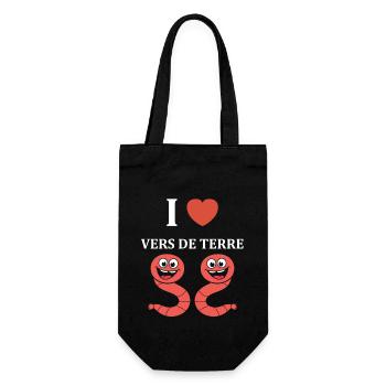 Humour ver de terre - Sac à bouteille - noir - Devant