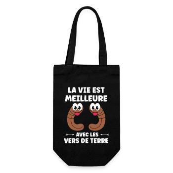 Humour ver de terre - Sac à bouteille - noir - Devant
