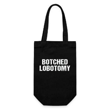 Botched lobotomy funny crazy girl - Geschenkbeutel für Flaschen - Schwarz - Vorne