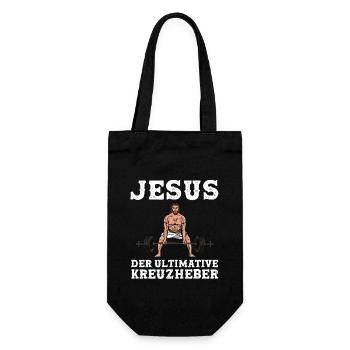 Jesus der ultimative Kreuzheber - Geschenkbeutel für Flaschen - Schwarz - Vorne