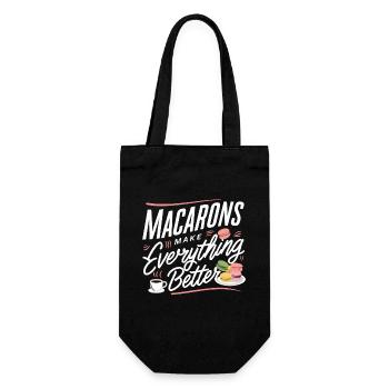 Macaron lovers French macarons - Gift Bag for Bottles - black - Front