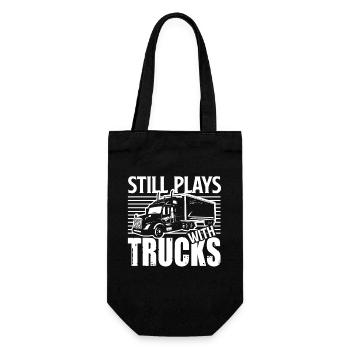 Truck Driver Truck Driver Plays With Trucks - Gift Bag for Bottles - black - Front