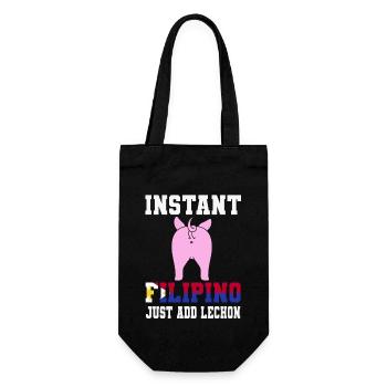 Lustiger Philippinisches Lechon Geschenk - Geschenkbeutel für Flaschen - Schwarz - Vorne