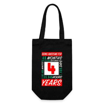 Enfants 4 Ans Anniversaire Mois Heures - Sac à bouteille - noir - Devant
