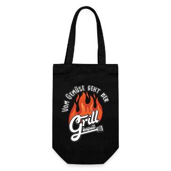 Grillen vom Gemüse geht der Grill kaputt Geschenk - Geschenkbeutel für Flaschen - Schwarz - Vorne