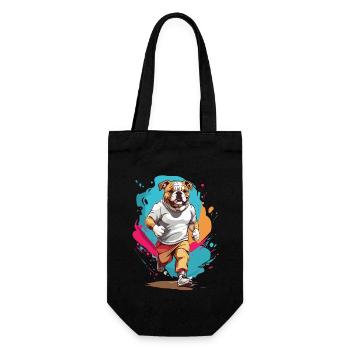 Bulldog Streetwear Jogging Aesthetic Fitness - Gift Bag for Bottles - black - Front