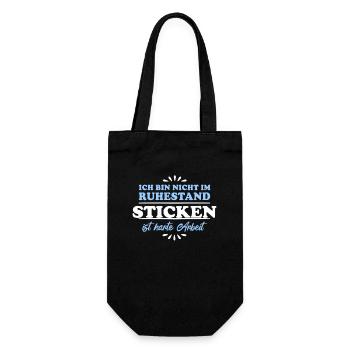 Retirement Pensioner Pensioner Embroidery - Gift Bag for Bottles - black - Front